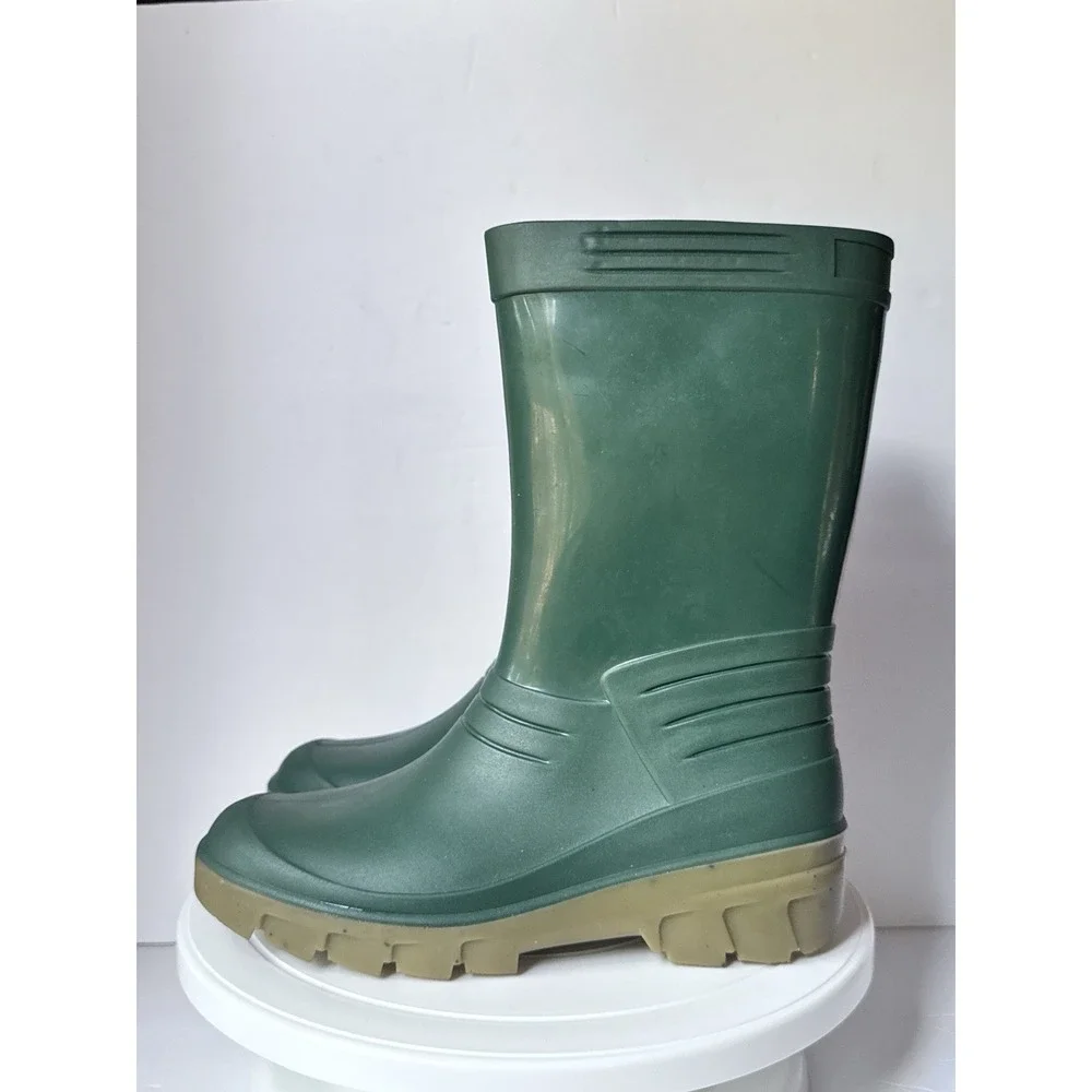 CLARKS Boots Youth 3 Green Waterproof Pull-On Track Soles Made In England